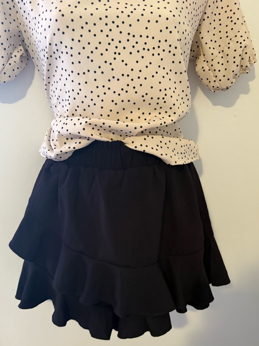 Black Ruffled Mini Skirt/Shorts
